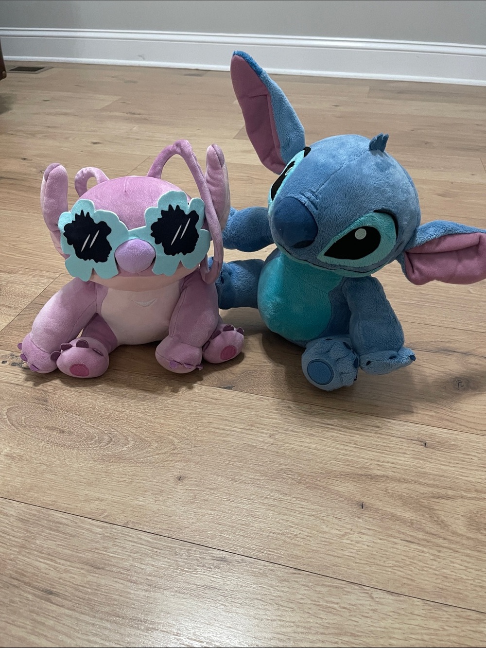 Disney Blue Stitch and Pink Angel Plush Pair